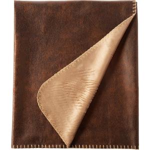 Terry Town DP1718-BROWN-1 Rustic Ranch Throw w/Bonded Beige Mink, Brown, 50" x 60"