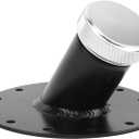 45 Degree Fuel Cell Filler Neck, 1.5in Inner Diameter Filler Neck with 12 Bolt Steel Base Aluminum Cap, Flange Fuel Cell Fast Fill Filler Neck Filler Neck Cap (Black)