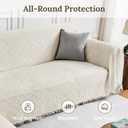 HOMERILLA 2 Piece Sectional Couch Cover for L Shape Sofa Ivory XXXL