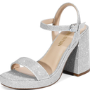 DREAM PAIRS Heels for Women Block Chunky Platform High Heels Open Toe GISELLE Fashion Wedding Party Evening Prom Dance Ankle Strap Dress Pump Sandals Shoes,7.5