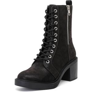 Women's Ankle Boots Low Chunky Heeled Booties Casual Comfortable Fall Winter Pointed Closed Toe Short Boots for Women. (7, Black Pu 980)