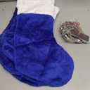 CCINEE 6PCS Blue Christmas Stockings with Wooden Name Tags,18 Inch Large Plush Personalized Xmas Hanging Stocking with Plush Cuff for Christmas Tree Wall Fireplace Home Decoration