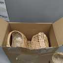 Taiyin 6 Pack Rattan Flower Girl Basket Small Half Moon Straw Wicker Basket with Handle Ideal for Wedding Flower Girl,Picnic,Garden Storage and Home Decor (Nature)