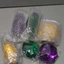 Syhood 6 Pack Mardi Gras Jewel Ornaments 3.9"- 6.5" Glitter Purple Gold Green Gem Ornament Large Acrylic Gem Mardi Gras Decoration for Tree Masquerade Party Festival (Multi Style)