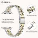 STIROLL Slim Metal Band Compatible with Apple Watch 41mm 40mm 38mm 42mm(Series 11 10) Women, Stylish Thin Stainless Steel Chain Straps for iWatch Bands Series 9 8 7 6 5 4 3 2 1 SE, Silver Gold
