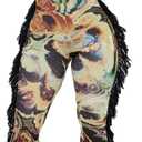 Mandonce Sexy Jumpsuits for Women Off Shoulder Sleeveless Scoop Neck Jumpsuits with Tassels Vintage Casual OutfitsGoing Out (Large, Brown)