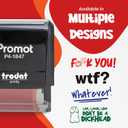 Promot Novelty Message Stamp - WTF Ink Stamps for Office Pranks, Crafting, Scrapbooking, Planners - Funny Gag Stamper with Clear and Crisp Impressions, Black Ink