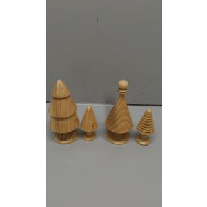Namalu 4 Pcs Mini Wooden Christmas Trees for Crafts Farmhouse Wood Christmas Trees Small Figurines Vintage Tiny Xmas Table Centerpiece Rustic Unfinished Tabletop for DIY Craft Art Decoration