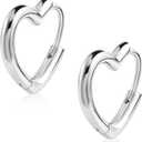 Silver Heart Hoop Earrings for Women Girls Small Heart Shaped Huggie Hoop Earrings Hypoallergenic Cartilage Huggies Earings for Jewelry Gifts