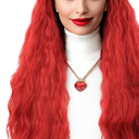 Tongtta Long Wavy Red Heat Resistant Synthetic Cosplay Wig with Braided Buns Halloween Costume Women Wig for Party (24 Inch)
