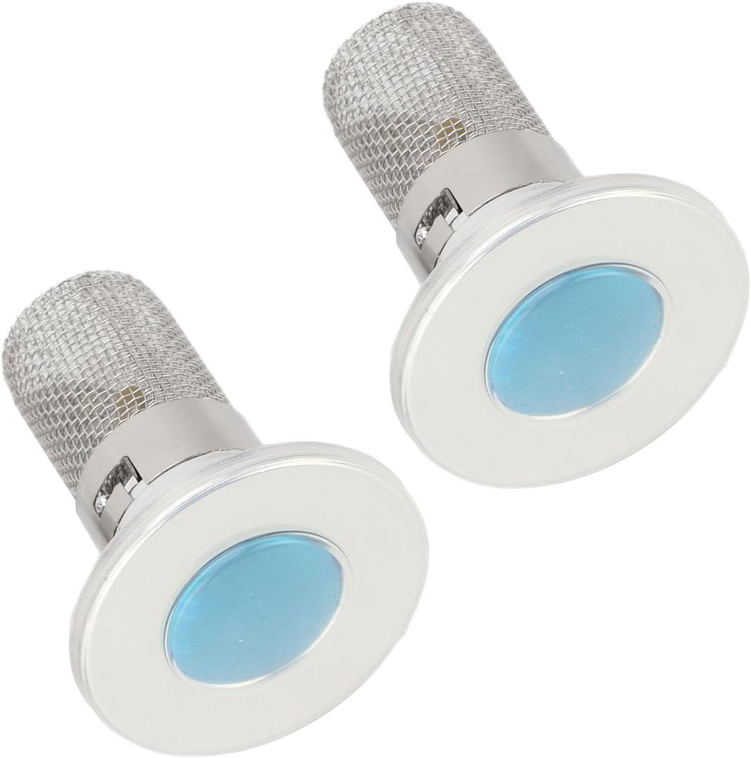 2 Pcs Stainless Steel Sink Drain Hair Catcher, Anti Smell Anti Clog Pop Up Drain Stopper, Bathroom Kitchen Wash Basin Sink Drain Straine