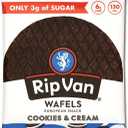 Rip Van Wafels Cookies & Cream Stroopwafels - Healthy Snacks - Non GMO Snack - Keto Friendly - Office Snacks - Low Sugar (3g) - Low Calorie Snack - 12 Pack