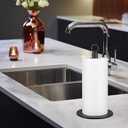 Paper Towel Holder Countertop, Black Paper Towel Holders, Stainless Steel Countertop Paper Towels Holders, Kitchen PaperRoll Holder, Non-Slip Standing Paper Towel Holders