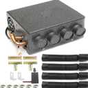 Universal 12V Dual blower Iron Compact Heater 4 Vents with Speed Switch Cab Auxiliary Heater Assembly Windscreen Demister Defroster