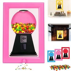 Candy Dispenser Frame, Candy Picture Frame Dispenser, Handy Candy Frame Dispenser, Picture Frame Candy Dispenser, For Candies, Nuts, Dog & Cat Treats, Suitable for Birthday & Holiday Gifts (Pink)