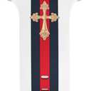 Designer Band with Charms Decor Compatible with Apple Watch Band 38mm 40mm 41mm 42mm 44mm 45mm 46mm 49mm Women Men, Stylish Silicone Sport Wristbands for iWatch Series 10 9 8 7 6 5 4 3 2 1 SE Ultra (White/Blue/Red with Cross)