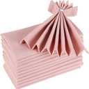 85% Cotton 15% Linen Dinner Cloth Set of 12 Napkins for Everyday Use Over Sized Easter Special Mitered Corners Napkins,Pre Shrunk Good Absorbency Ultra Soft Quality18x18 in Blush Pink