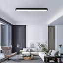 Qcyuui Modern LED Ceiling Light,Dimmable Semi Flush Mount Ceiling Light,39.4 in Long Ceiling Light Fixture,Kitchen Lighting Fixtures Ceiling for Office Bedroom Hallway(Black/48W/3000-6500K)