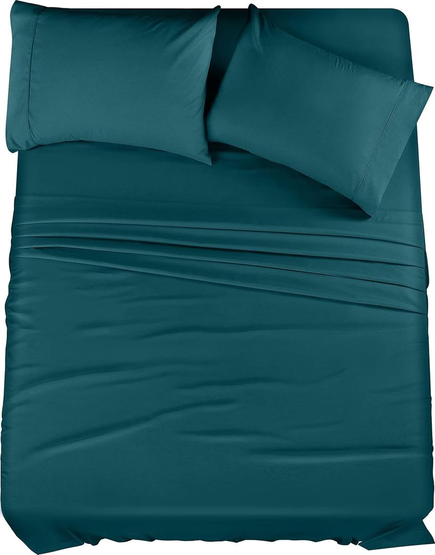 Utopia Bedding King Bed Sheets Set - 4 Piece Bedding - Brushed Microfiber - Shrinkage and Fade Resistant - Easy Care (Teal Green)