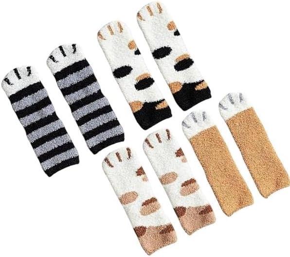 Cat Paw Socks for Women - Cute Warm Thick Winter Slipper Socks, Cozy Floor Sleep Socks for Women