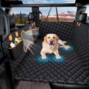 Dog Seat Cover for Cars & SUVs, LSize Dog Seat Cover for Back Seat for 2-4 Large Dogs, 400Lbs Capacity, Waterproof & Non-Slip Back Seat Protector (Black)