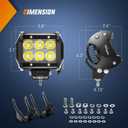 Nilight - ZH002 20Inch 126W Spot Flood Combo Off Road Led Light Bar 2PCS 18w 4Inch LED Pods With 16AWG Wiring Harness Kit-3 Lead For Tractor