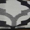 OLANLY Reversible Outdoor Rug 8x10 ft Clearance, Waterproof Outdoor Plastic Straw Rug with Interlacing Pattern, RV Mat for Patio, Camping, Balcony, Deck, Backyard, Black & White