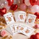 4 x Cute Capybara Valentine's Day Cards, 24 Pack with 6 Designs, 3.5x5 inch, Kids Classroom Exchange Cards with Hearts