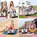 Tecanne Personalized Initial Canvas Tote Bag, Suitable for Birthday, Wedding, Beach, Holiday, Gifts for Women, Mom, Teachers, Nurses, Best Friends, Bridesmaids (K)