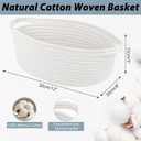 woric Woven Basket Gift Basket Storage Baskets with Handles for Wedding Gifts Empty Mothers Day Graduation Gifts Stuffers Baby Shower Toy (White 12"X 8" X 5" with Gift Bag Card Ribbon Tissue Paper)