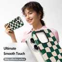 Fiyart Designed for iPhone 16 Pro Max Case Cute Trendy Aesthetic Checkerboard Pattern Compatible with MagSafe Checkered for Women Girls Hard Phone Shockproof Cover 6.9",Green Checkered