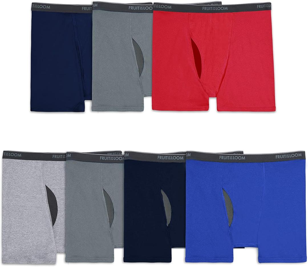 Fruit of the Loom Men's Coolzone Boxer Briefs, Big Man-7 Pack-Assorted Colors, 4X-Large
