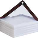 Clear Tarp Waterproof 6x10-Heavy Duty Plastic Tarps,Vinyl Transparent Tarpaulin with Grommets,Outdoor Small&Large Tarp Cover for Chicken Coop/Greenhouse/Camping/Plant/Patio (1p)