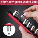 WORKPRO Magnetic Socket Organizer, 1/4-Inch Drive Aluminum Alloy Socket Rail, Heavy Duty Socket Holder, Socket Rack Kit 1/4-Inch x 12 Clips (Red)