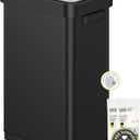 EKO Deluxe Mirage-T 50 Liter / 13.2 Gallon Touchless Rectangular Motion Sensor Trash Can, Matte Black Stainless Steel Finish