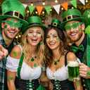 2 x DPKOW 61Pcs St Patricks Day Accessories, Shamrock Glasses Necklaces Wristbands Lcuky Clover Temporary Tattoos Beard Lcuky Coins St Patty's Day Accessories Decorations Irish Party Favors Gifts