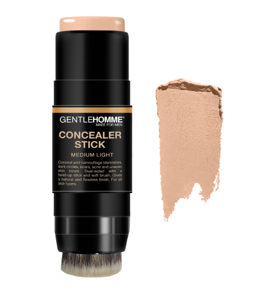 Gentlehomme Men's Concealer Stick with Brush for Dark Circles Eraser, Medium