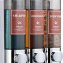 Shampoo and Conditioner Dispenser Wall Mounted Shower Soap Dispenser No Drill Shampoo Dispenser for Shower 3 Chamber Bathroom Body Wash Shower Gel Holder Chrome