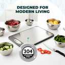 Double-Sided Stainless Steel Cutting Board  Reversible, Scratch, Stain Resistant, Lightweight, Dishwasher Safe Stainless Steel Chopping Boards for Kitchen  Ideal for Meat, Veggie & Cheese