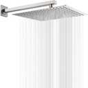 Rain Shower Head Brushed Nickel with Extension Arm 16 Inch Square Shower Head with 16 Inch Shower Arm Large Stainless Steel Rainfall Showerhead Waterfall Full Body Coverage