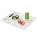 Yuzeyurun 16"x12" Tempered Glass Cutting Board, Marble Pattern Chopping Boards for Kitchen, Heat Resistant Trivet & Countertop Saver, Non-Slip, Shatter-Resistant, Dishwasher Safe