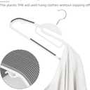 BAGAIL Plastic Hangers 50 Pack with Non-Slip Design,0.2 Inches Thick, 360Swivel Hook Space Saving Organizer for Bedroom Closet,Shirts,Pants(White- S Shaped)