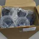 Qinyoung 24 Plastic Vintage Drinking Glasses 8.5oz Stemless Retro Embossed Wine Glasses Shatterproof Reusable Cups for Baby Shower Wedding Reception Grand Event Party (Blue)