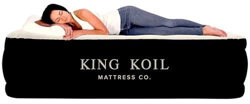 King Koil Luxury Twin Air Mattress with Built in Pump, 20” Double High Twin Size Premium Airbed, Inflatable Blow Up Mattress, Waterproof