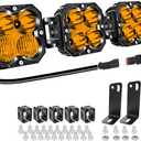 Willpower 27" 120W 12000LM LED Work Light Bar with DT Connector, Square Off Road Driving Lights 12V 24V Fog Lamps for Car Vehicle Truck 4x4 Boat Tractor, 3000K Amber, Waterproof Headlight, Spot Flood