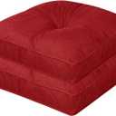 idee-home Outdoor Chair Cushions Set of 2, 5" Thick Outdoor Seat Cushions Waterproof Patio Furniture with Ties, Dining Indoor Chair Pads 17" x 17" (Red)