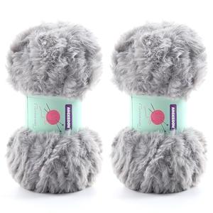 1 Skeins Soft Chunky Fluffy Fuzzy Faux Fur Yarn for Crocheting - Eyelash Furry Yarn for Knitting Blankets, Scarves and Sweaters, 3.5 Oz/75 Yards Per Roll(Dark Grey)