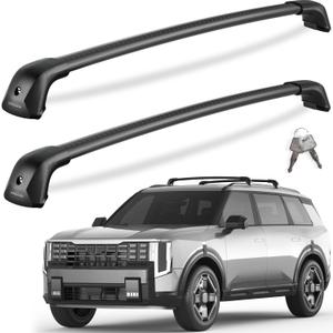 KINGGERI 330lbs Roof Rack Cross Bars for Kia Telluride 2026 2027 | with Flush Side Rails, Lockable Heavy Duty Rooftop Aluminum Roof Rails Crossbars Cargo Anti-Theft Luggage Accessories