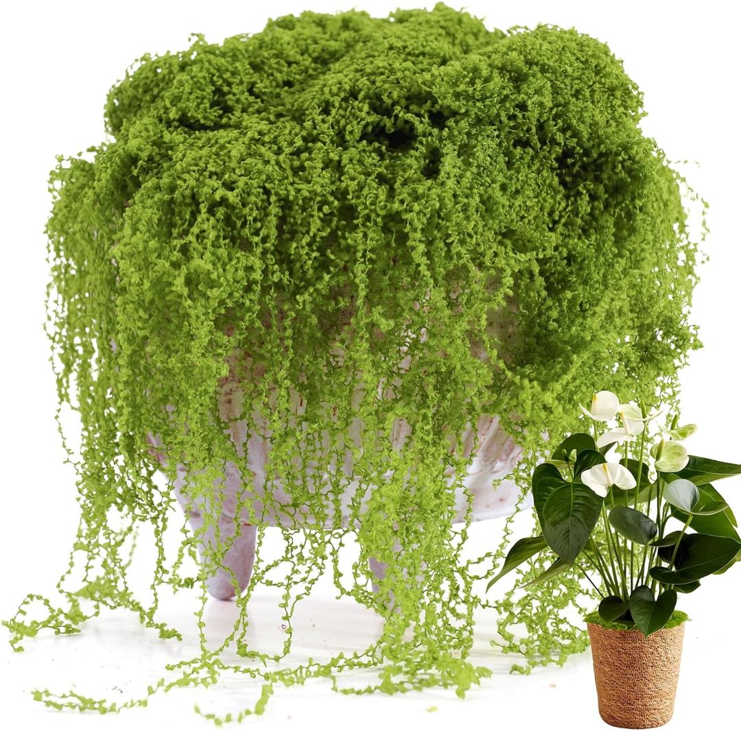 USMOLA Fake Moss for Potted Plants Indoor, 7OZ Green Moss for Crafts - Realistic Faux Grass Decor for DIY, Terrariums, Fairy Gardens & Table Centerpieces Home Decor (Light Green)