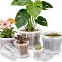 12/10/8/6/4 Inch Clear Nursery Pots with Drainage and Saucers, 20 Pack Large Clear Plastic Nursery Pots for Plants, Seedling Plant Pots for Repotting and Growing Plants, Flowers & Vegetables, 4/6/8/10/12 inch-20pcs